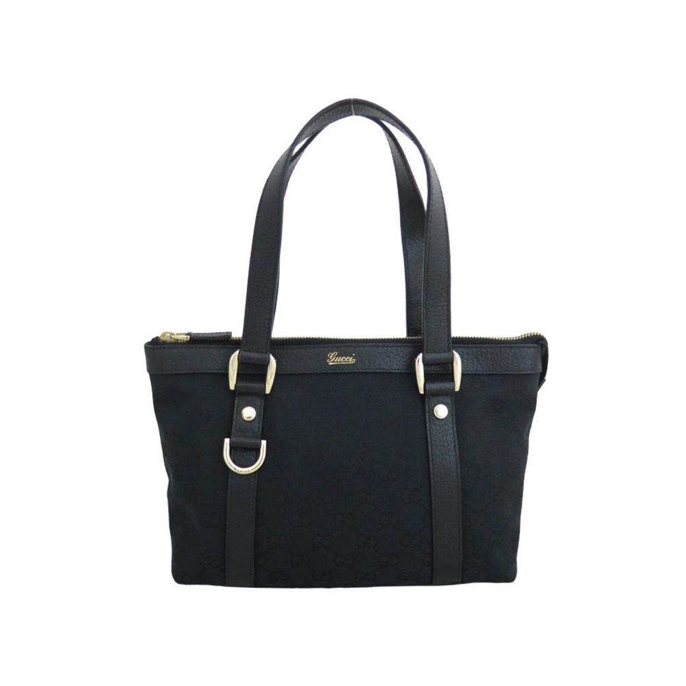 Gucci Handbag Tote Bag GG Canvas Leather Black